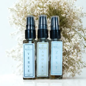 Auriva Perfume Combo – Verve + Zest + Amoura (3 × 10ml) | Luxury Travel-Friendly Eau de Parfum Set