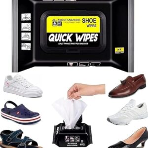 Shoe Cleaning Wipes – Instant Sneaker & Shoe Cleaner (Pack of 80 wipes) | Quick & Easy Stain Removal