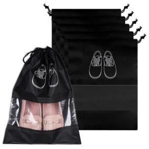Shoe Storage Bags – Travel Shoe Covers for Dust Protection & Organization (Pack of 6, Reusable Drawstring Pouch)