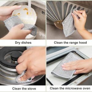 Single Layer Steel Wire Dish Cloth – Durable Scrubber Pads for Utensil Cleaning (Pack of 10)